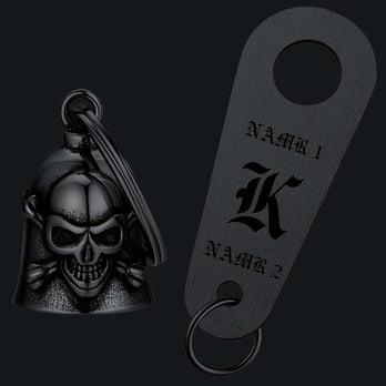 FaithHeart Crossbones Skull Motorcycle Bell for Bikers Black