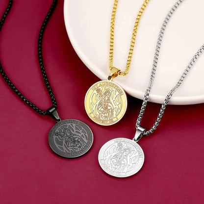 FaithHeart Custom Saint Augustine Necklace Saint Medal Jewelry FaithHeart