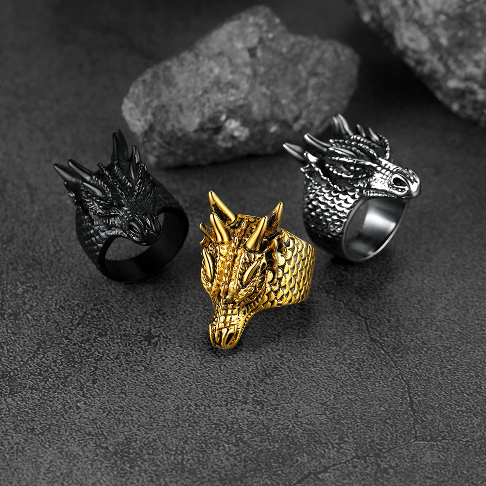 FaithHeart Dragon Head Ring