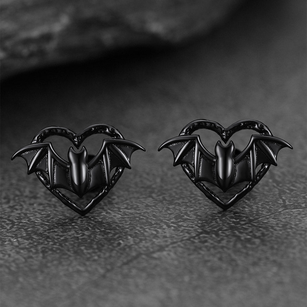 FaithHeart Halloween Bat Earrings
