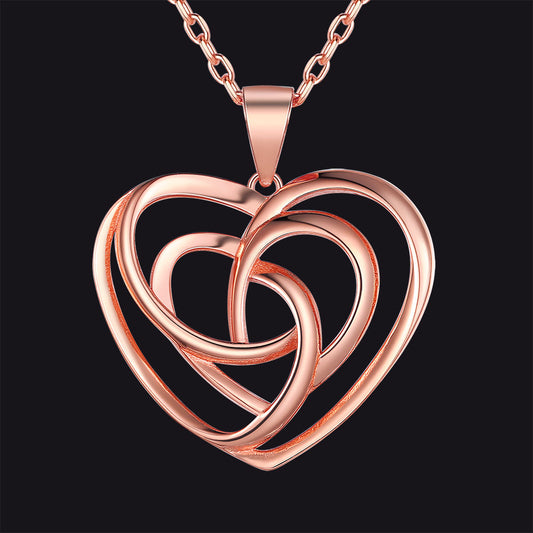 Sterling Silver Heart Celtic Knot Pendant Necklace for Women - FaithHeart Jewelryimg