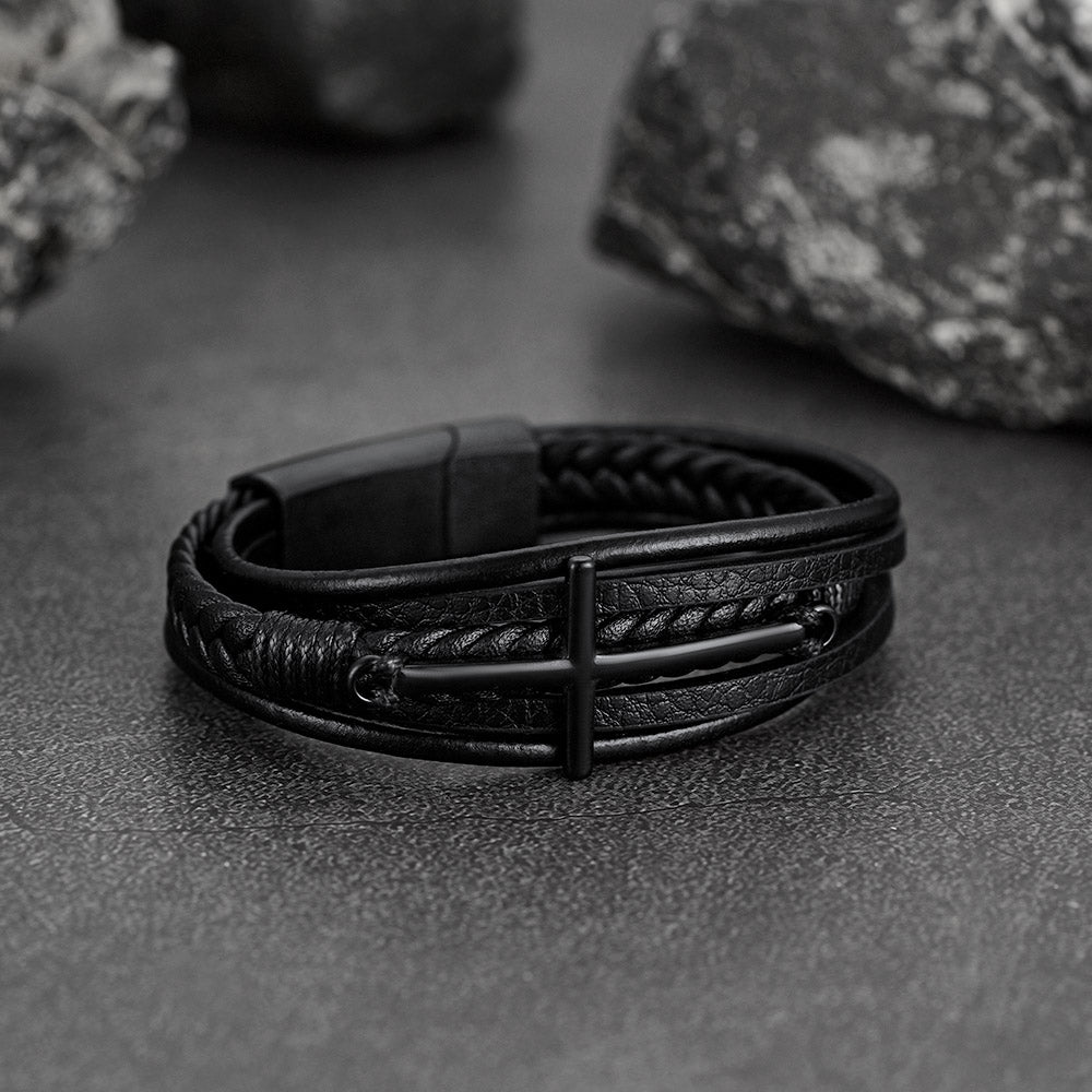 FaithHeart Multi-Layer Braided Leather Bracelet