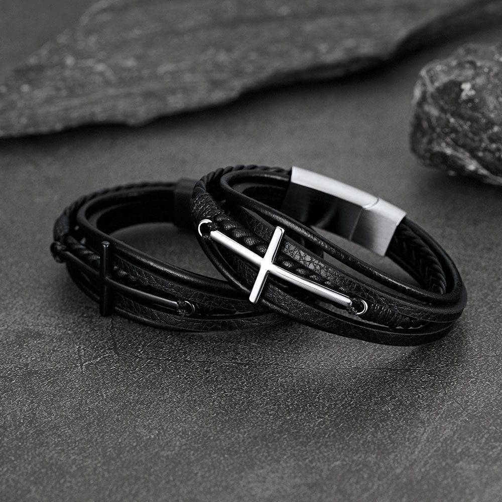 FaithHeart Multi-Layer Leather Bracelet