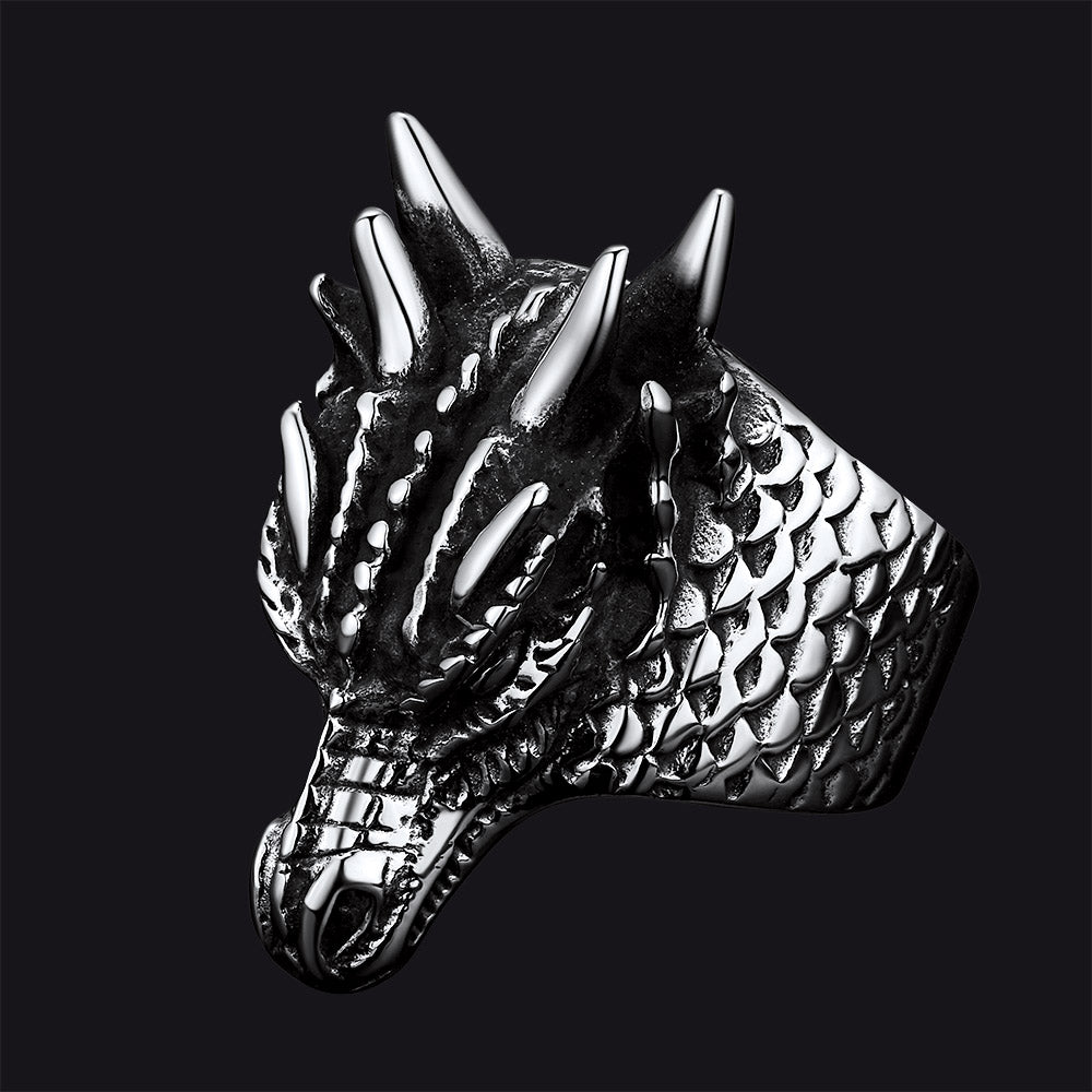 FaithHeart Punk Dragon Ring Stainless Steel