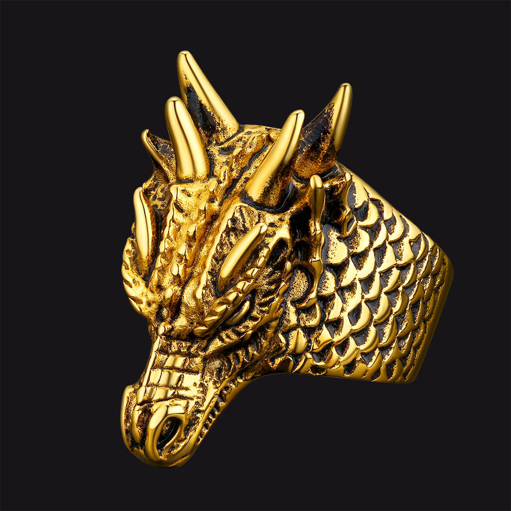 FaithHeart Punk Dragon Ring Gold