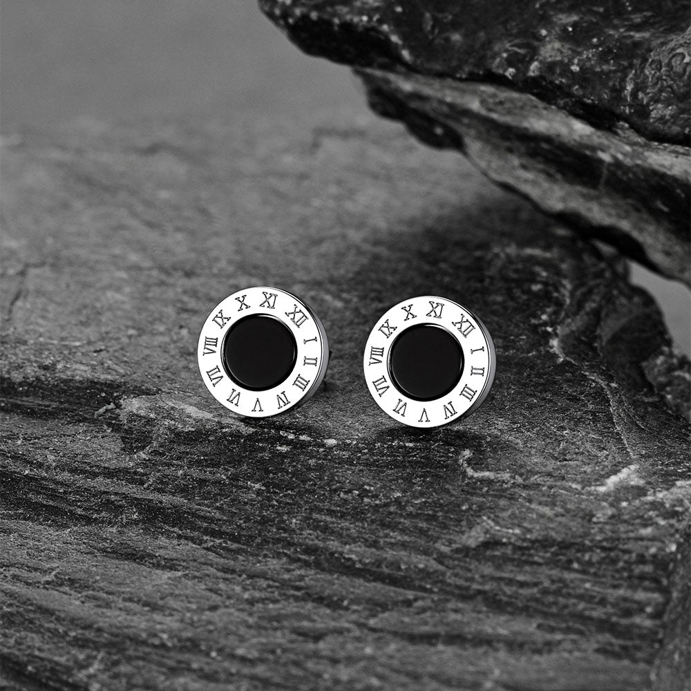 FaithHeart Roman Numerals Stud Earrings