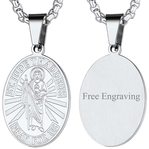 FaithHeart Saint Jude Necklace Patron Saint Medals Pendant FaithHeart