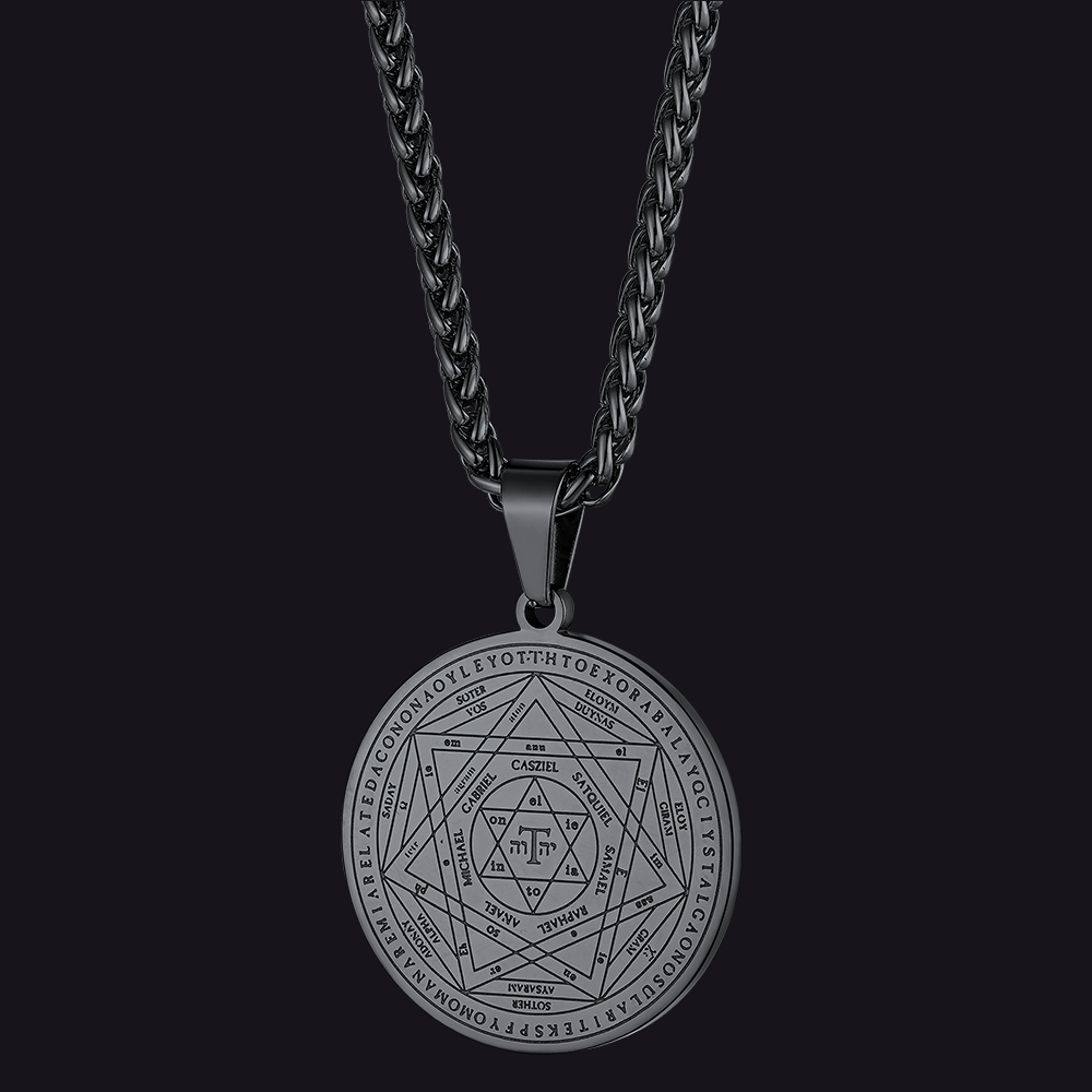 FaithHeart Seal of Solomon Pendant Talisman Pentagram Necklace For Men Women