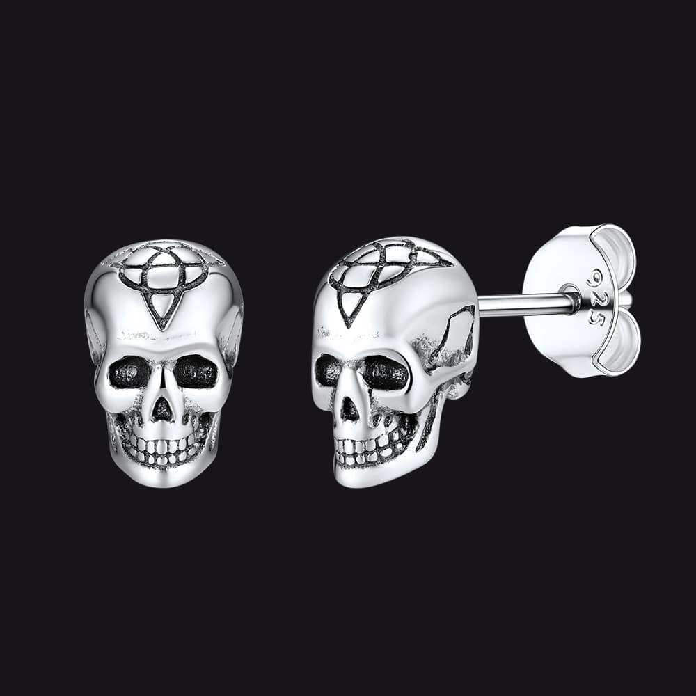 FaithHeart Skull Stud Earrings 