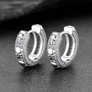 FaithHeart Skull Huggie Hoop Earrings