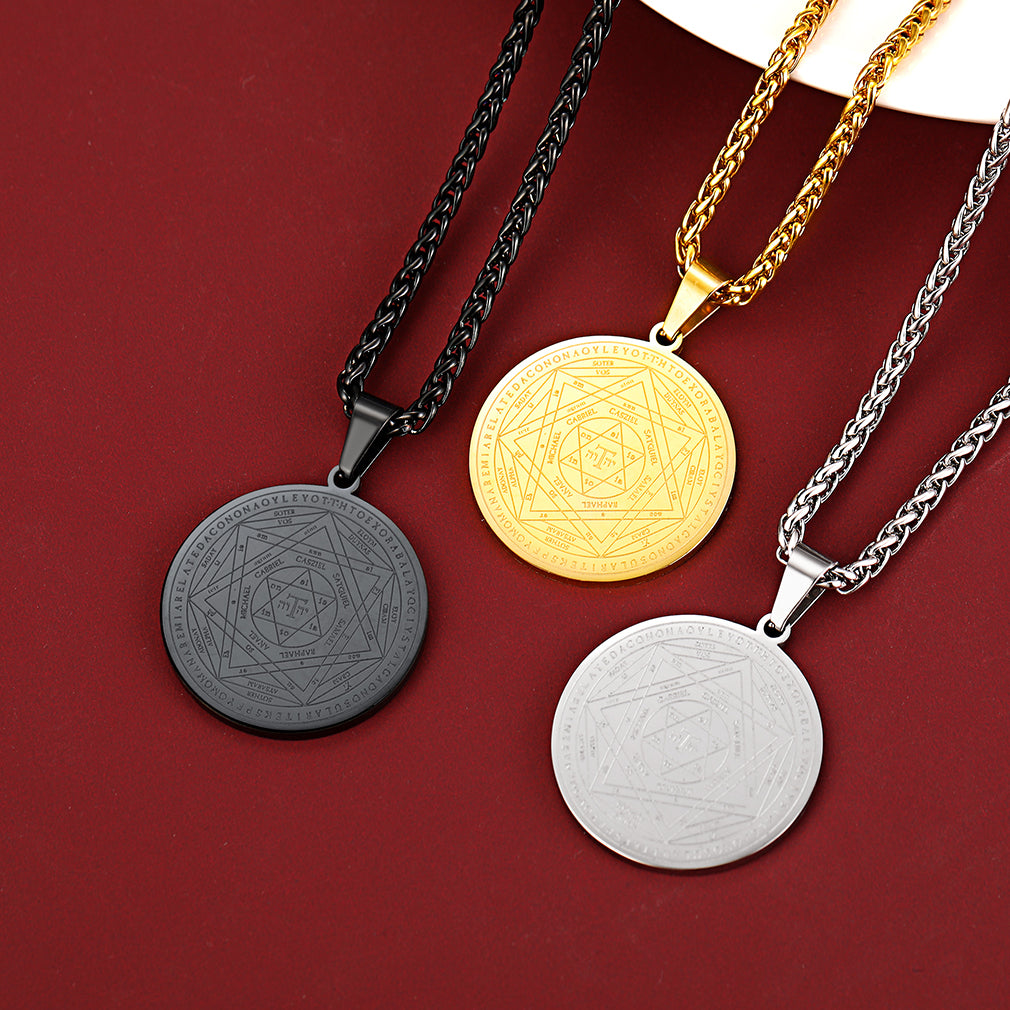 FaithHeart Seal of Solomon Pendant Talisman Pentagram Necklace