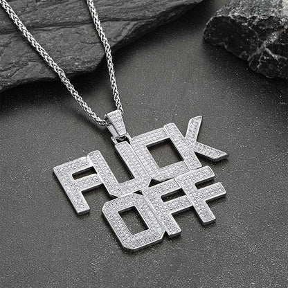 FaithHeart F*CK Off Hip Hop Letter Pendant Necklace  for Men FaithHeart Jewelry