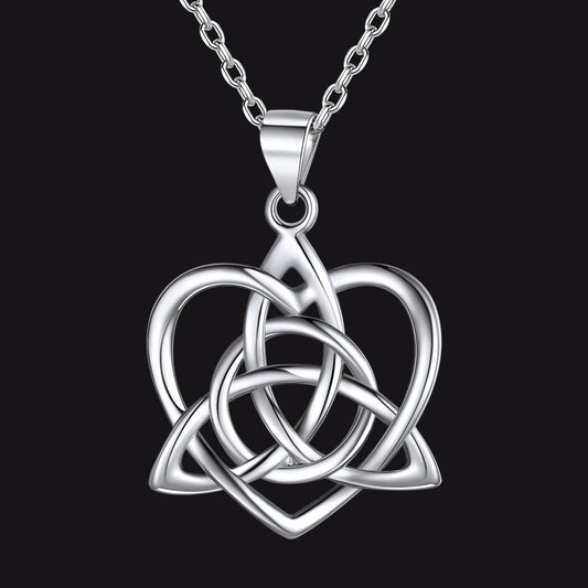 FaithHeart Sterling Silver Heart Celtic Knot Necklace