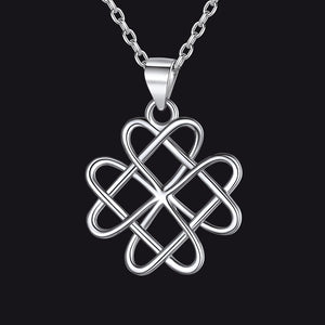 FaithHeart Sterling Silver Heart Flower Celtic Knot Necklace