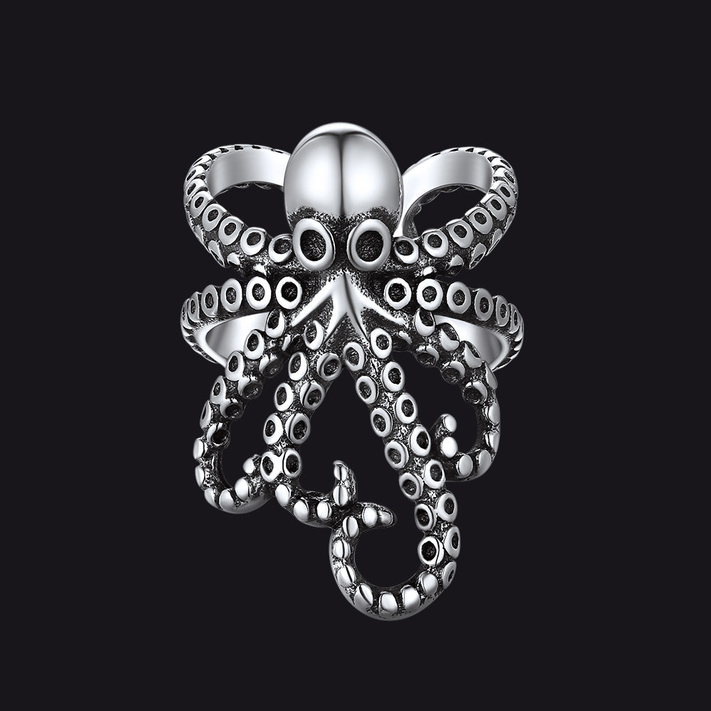 FaithHeart Sterling Silver Octopus Cuff Earrings for Men 1PC