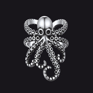 FaithHeart Sterling Silver Octopus Cuff Earrings for Men 1PC