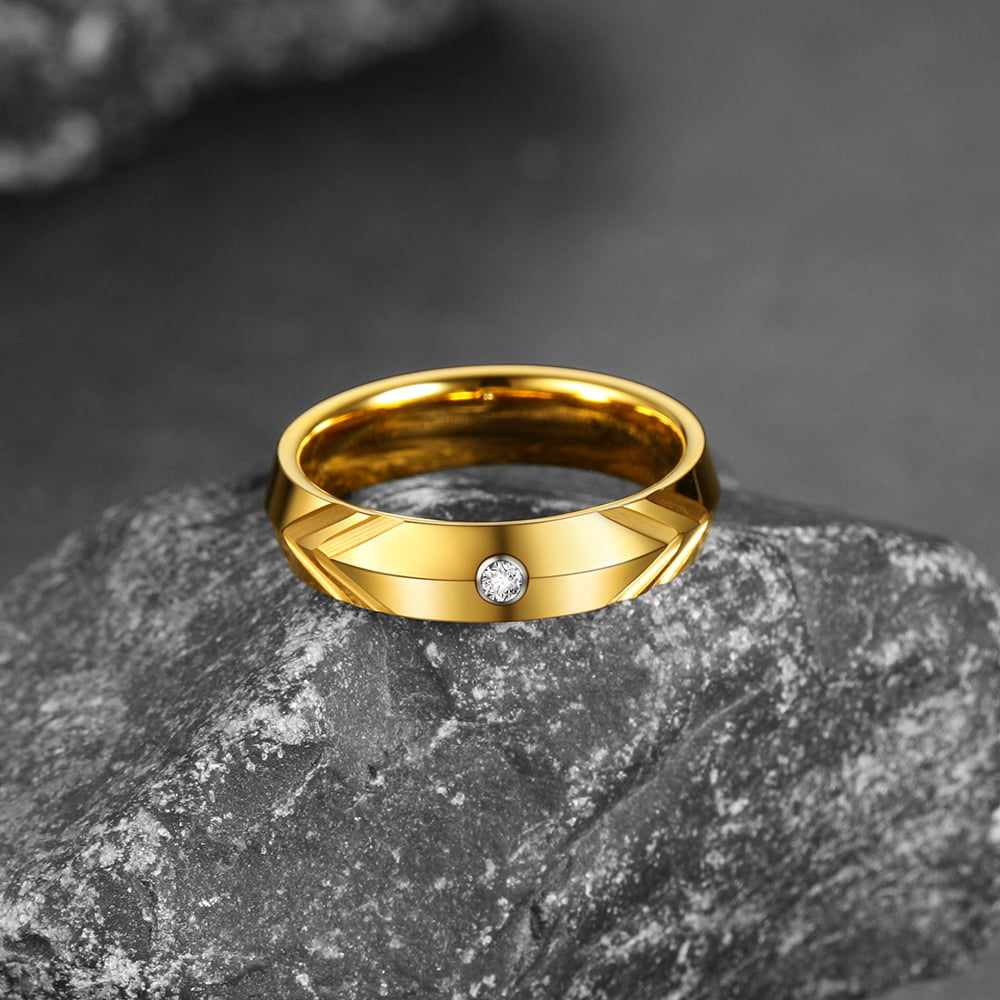 FaithHeart Tungsten Cubic Zirconia Band Ring