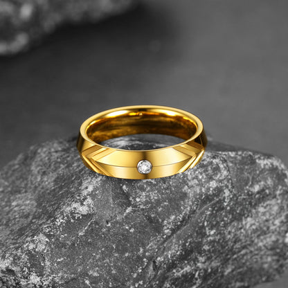FaithHeart Tungsten Cubic Zirconia Band Ring