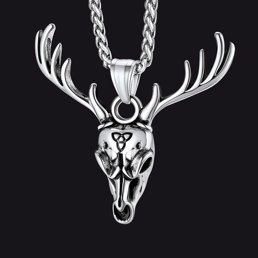 FaithHeart Viking Deer Necklace With Celtic Knotimg