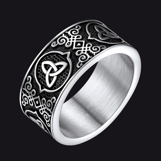 FaithHeart Vintage Celtic Knot Band Ring For Men
