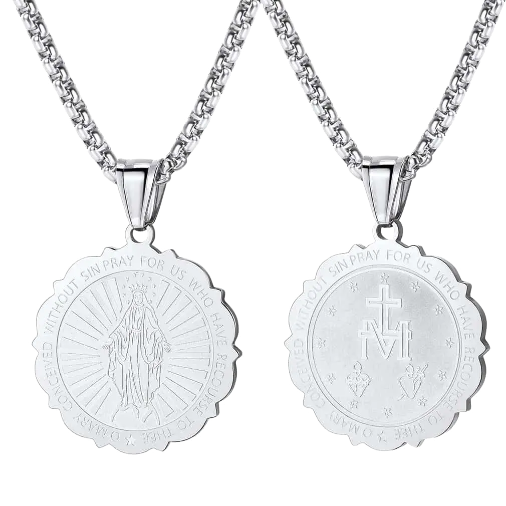 FaithHeart Virgin Mary Necklace Catholic Charm Necklace Of Blessed FaithHeart