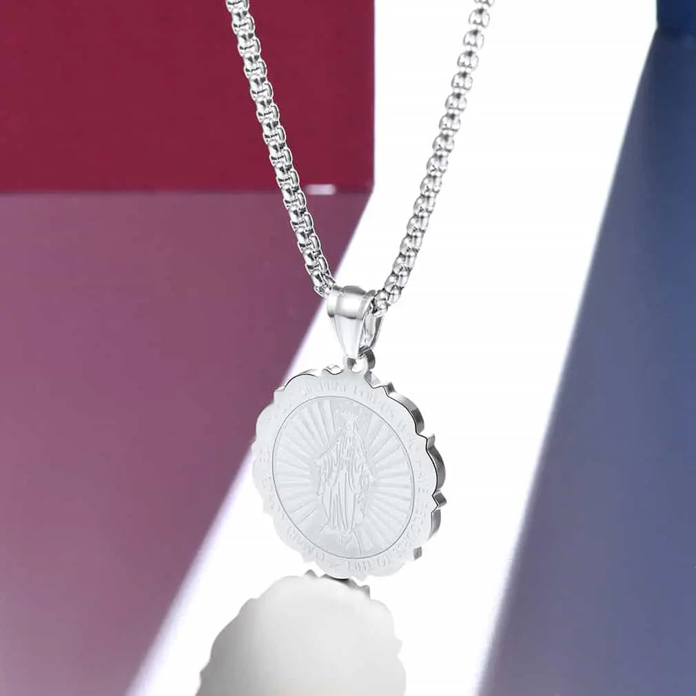 FaithHeart Virgin Mary Necklace Catholic Charm Necklace Of Blessed FaithHeart
