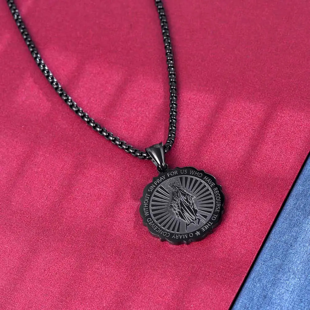 FaithHeart Virgin Mary Necklace Catholic Charm Necklace Of Blessed FaithHeart