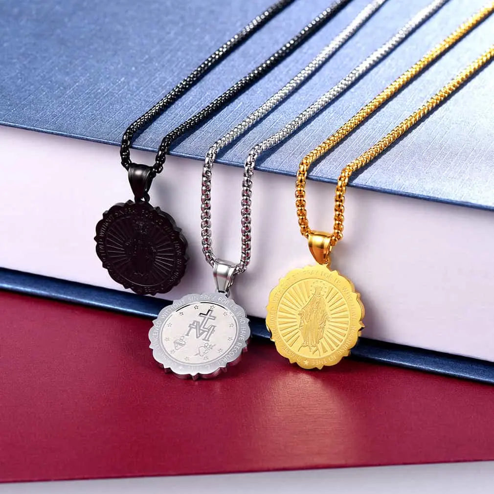 FaithHeart Virgin Mary Necklace Catholic Charm Necklace Of Blessed FaithHeart