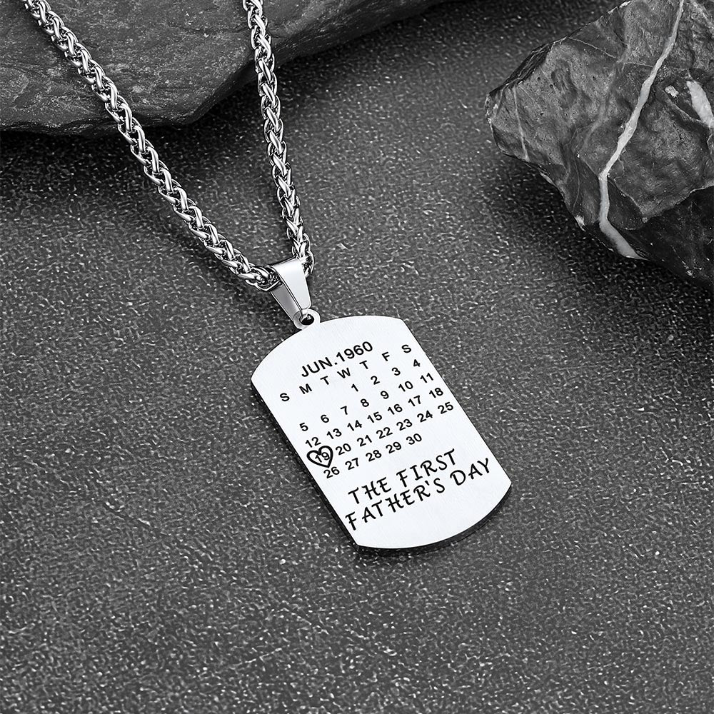 Faithheart Custom Photo Calendar Dog Tag Necklace