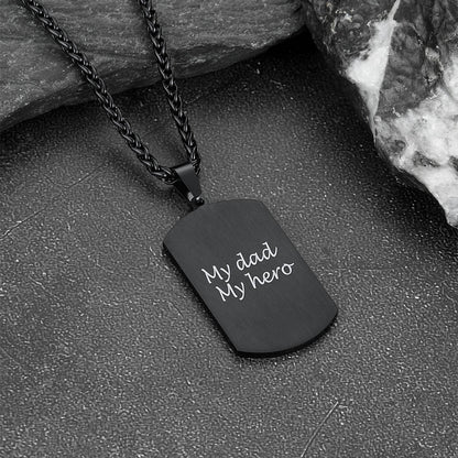 Faithheart Custom Photo Dog Tag Necklace with Picture Gift for Dad