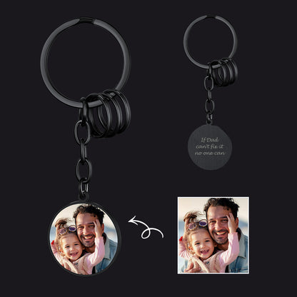 Faithheart Text Scannable Spotify Code Round Photo Keychain Gift for Dad
