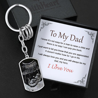 Faithheart Customized Text Scannable Spotify Code Keychain With Picture Gift for Dad