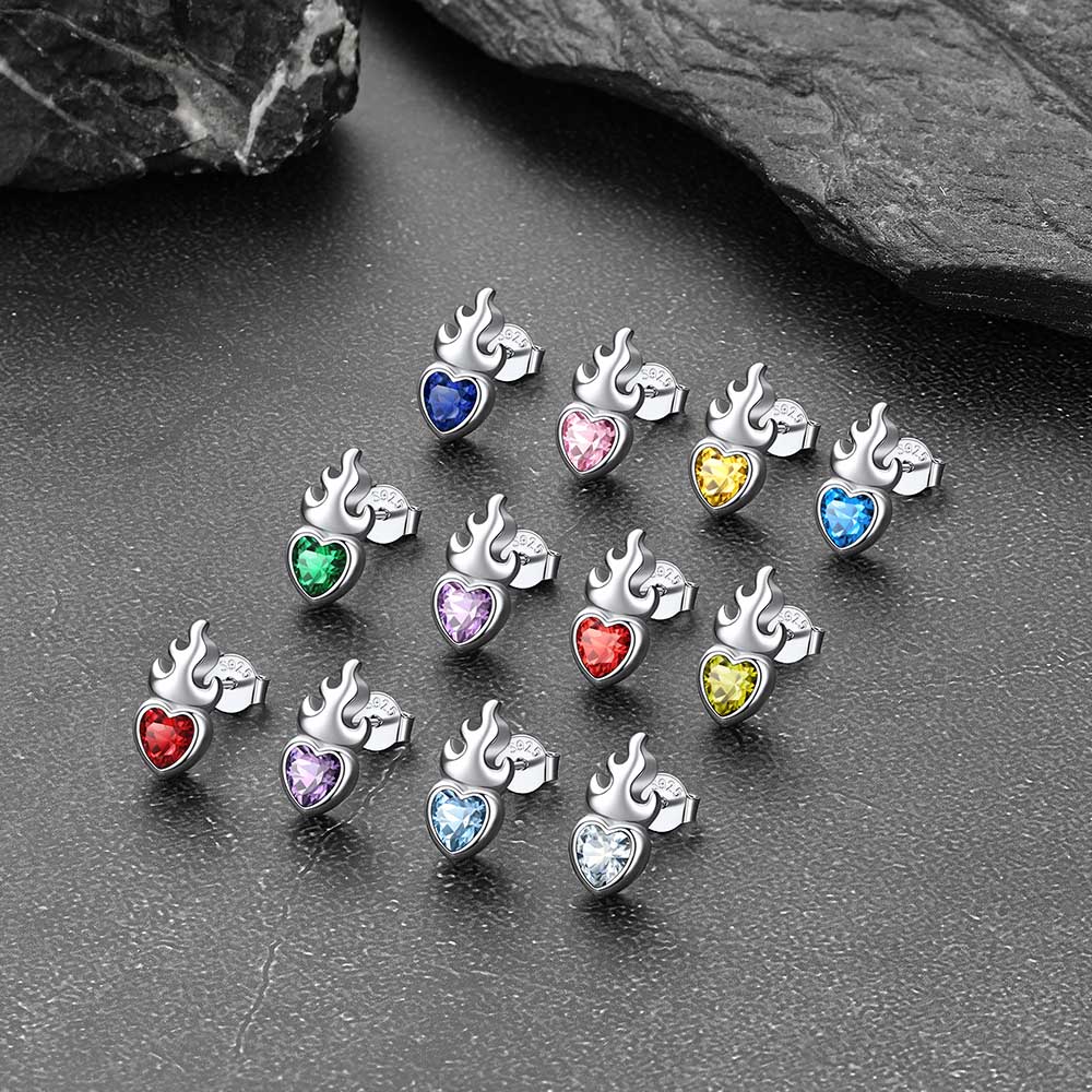Faithheart 925 Sterling Silver Celtic Birthstone Earrings for Men FaithHeart