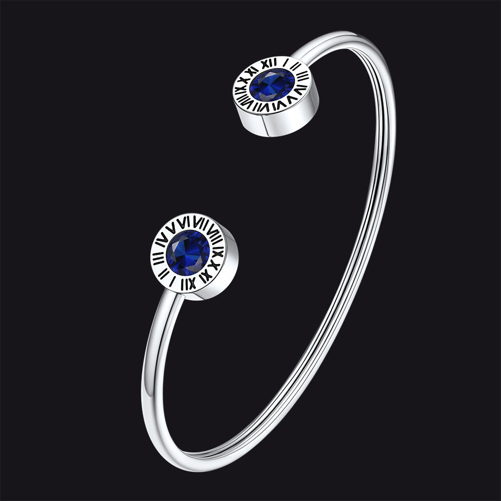 Faithheart Norse Viking Runes Cubic Zirconia Birthstone Bracelets for Men Women FaithHeart