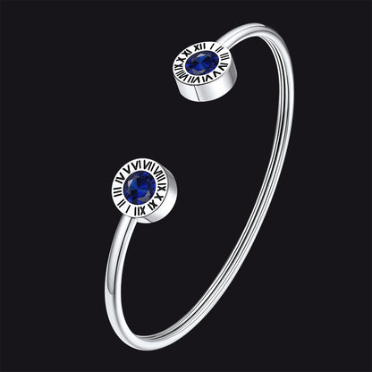 Faithheart Norse Viking Runes Cubic Zirconia Birthstone Bracelets for Men Women FaithHeart