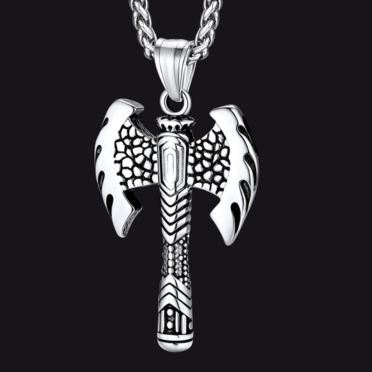 Faithheart Stainless Steel Norse Viking Solid Axe Necklace