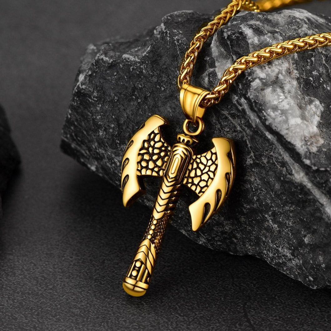 Faithheart Stainless Steel Norse Viking Solid Axe of Perun Necklace FaithHeart