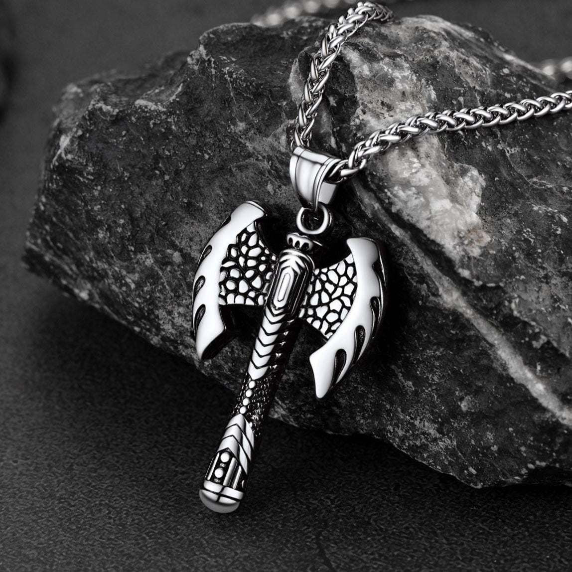 Faithheart Stainless Steel Norse Viking Solid Axe of Perun Necklace FaithHeart