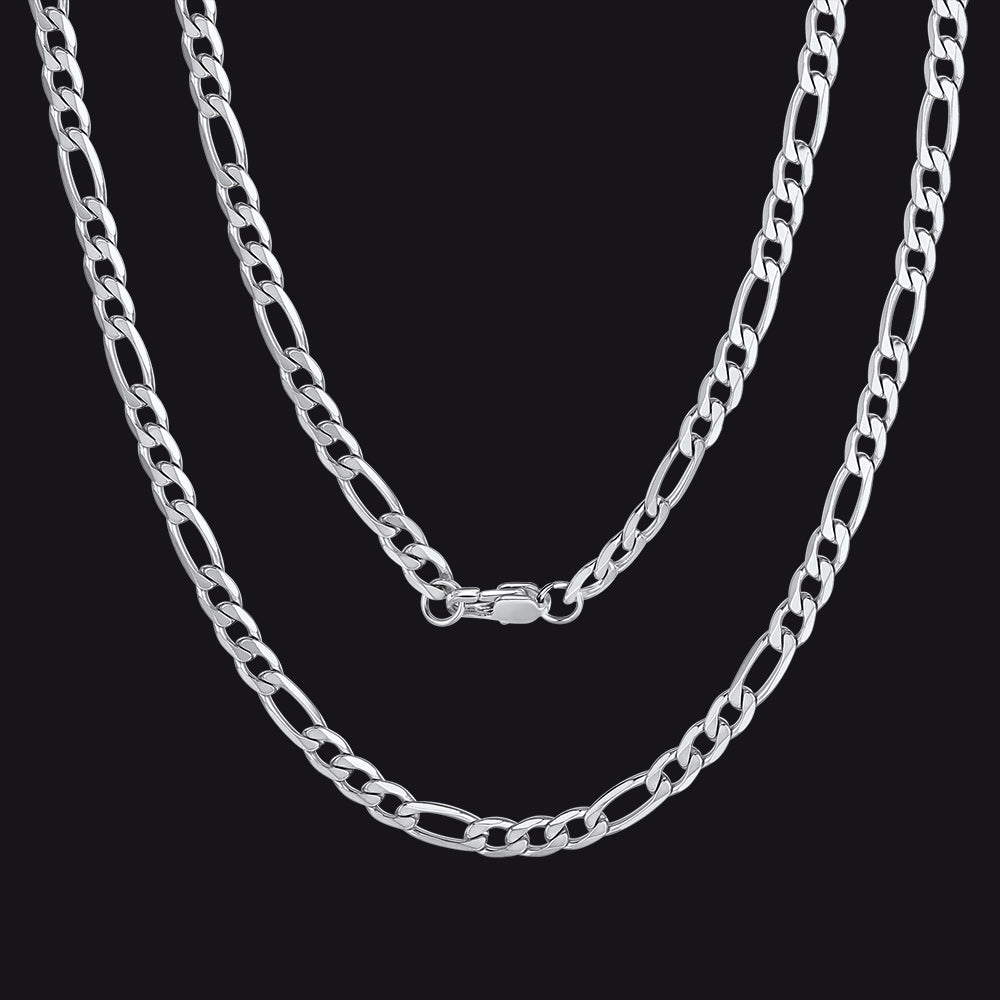 Figaro Cuban Link Necklaces 4/6/9/13 MM Chain for Men