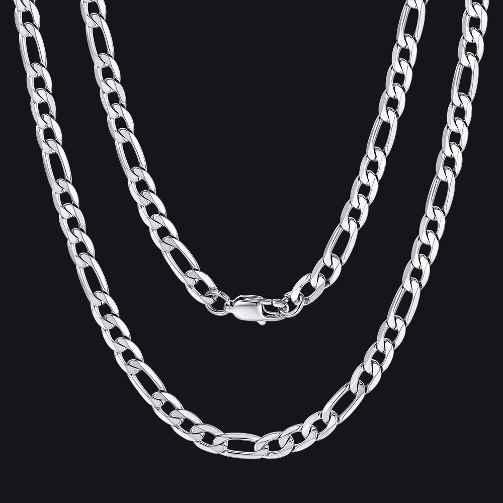 Figaro Cuban Link Necklaces 4/6/9/13 MM Chain for Men