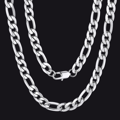 Figaro Cuban Link Necklaces 4/6/9/13 MM Chain for Men