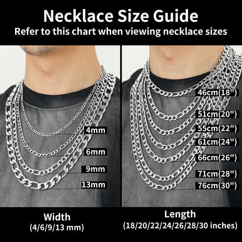 Figaro-Cuban-Link-Necklaces-Size
