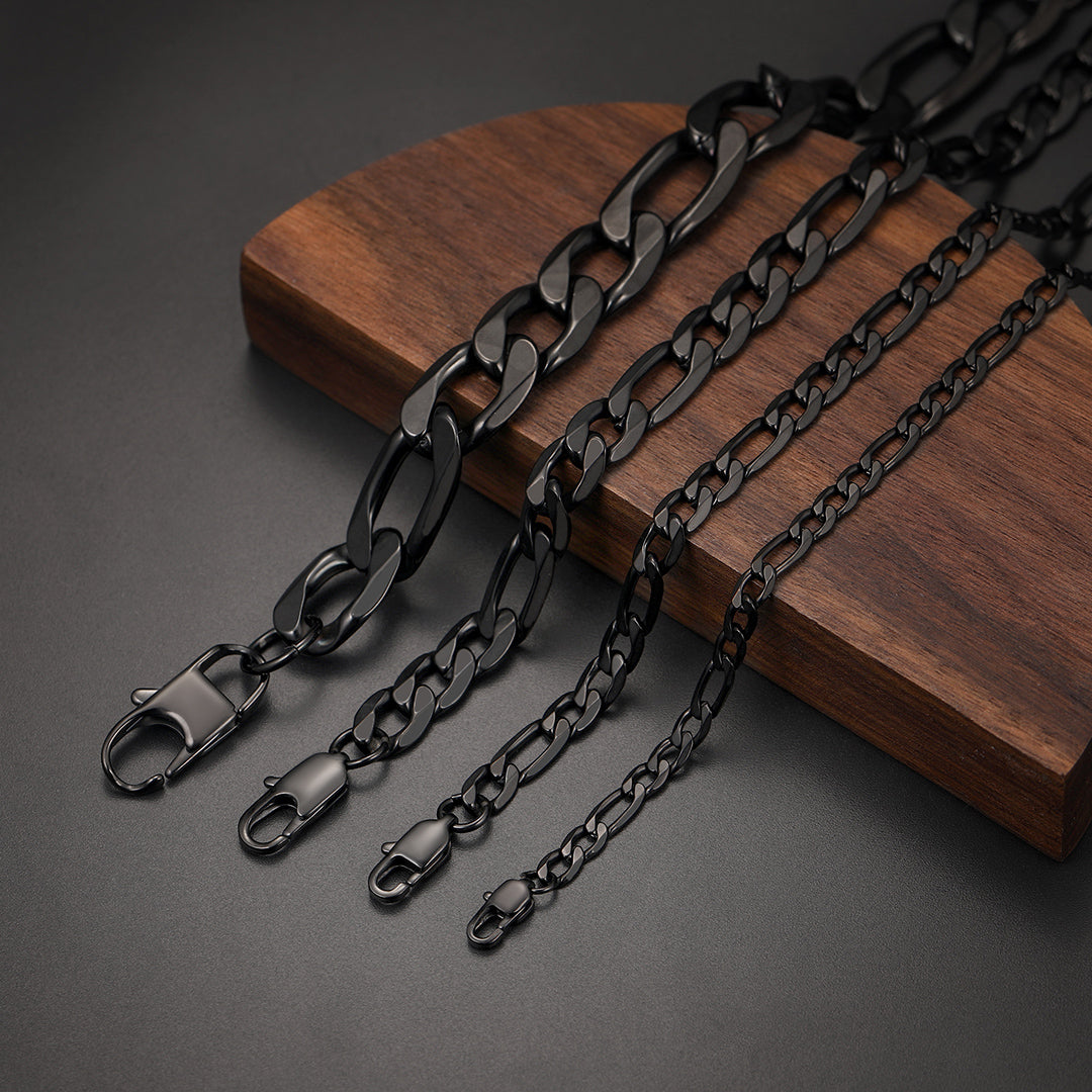 Figaro Cuban Link Necklaces 4/6/9/13 MM Chain for Men