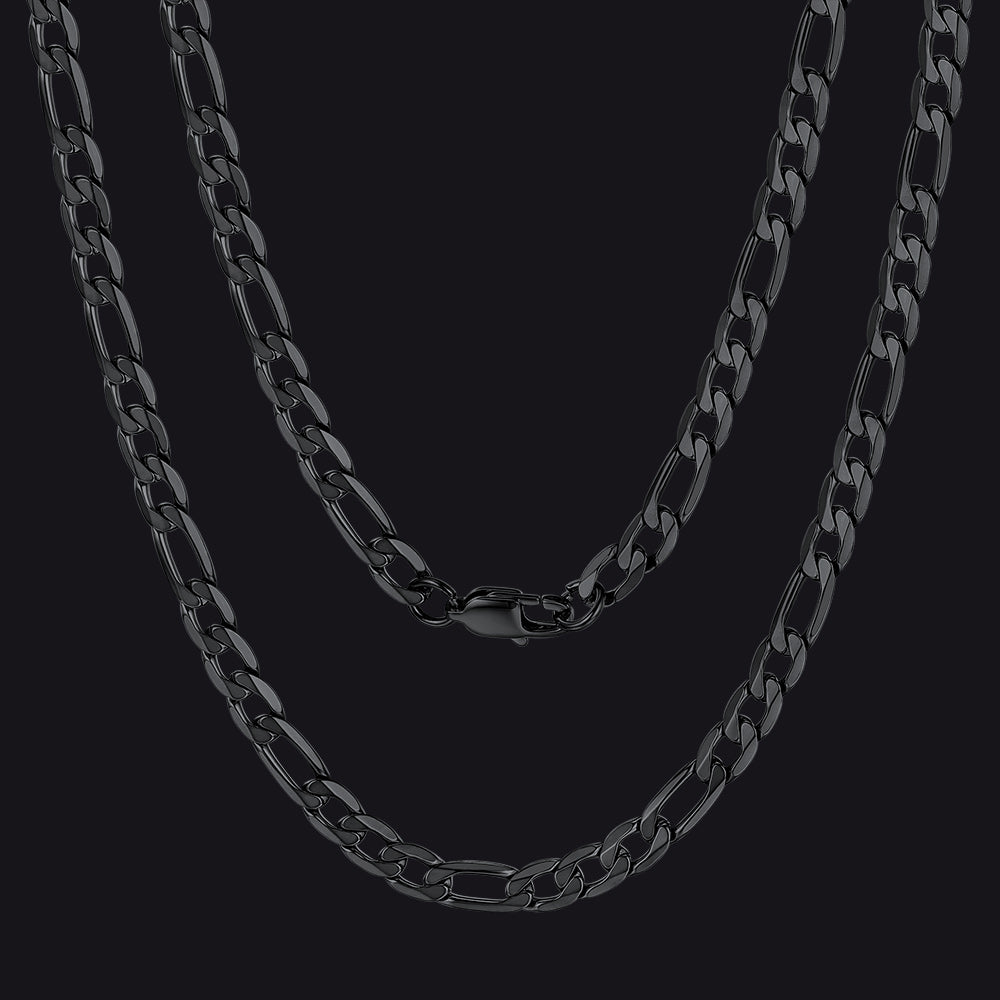 Figaro Cuban Link Necklaces 4/6/9/13 MM Chain for Men
