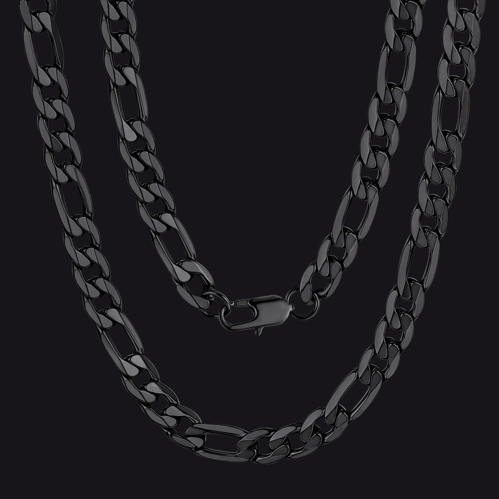 Figaro Cuban Link Necklaces 4/6/9/13 MM Chain for Men
