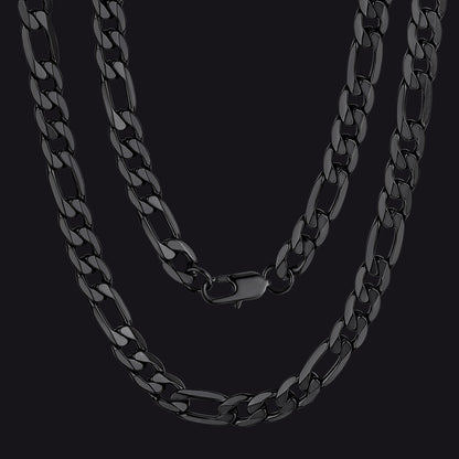 Figaro Cuban Link Necklaces 4/6/9/13 MM Chain for Men