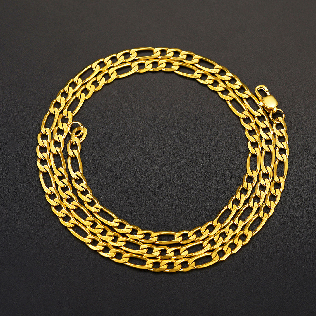 Figaro Cuban Link Necklaces 4/6/9/13 MM Chain for Men