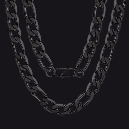 Figaro Cuban Link Necklaces 4/6/9/13 MM Chain for Men