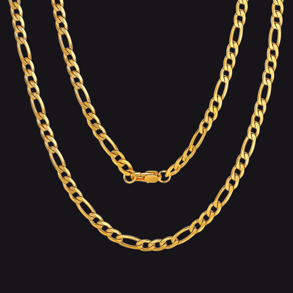 Figaro Cuban Link Necklaces 4/6/9/13 MM Chain for Men