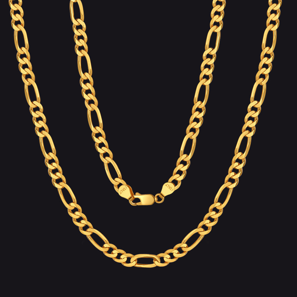 Figaro Link Chain Necklace Sterling